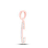 10kt Rose Gold Womens Round Diamond C Initial Letter Pendant 1/20 Cttw