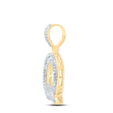10kt Yellow Gold Mens Baguette Diamond Q Initial Letter Pendant 1/2 Cttw