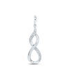 Sterling Silver Womens Round Diamond Vertical Infinity Pendant 1/20 Cttw