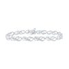 10kt White Gold Womens Round Diamond Infinity Bracelet 1/4 Cttw