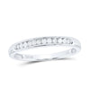 10kt White Gold Womens Round Diamond Single Row Band Ring 1/8 Cttw