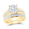 10kt Yellow Gold Round Diamond Bridal Wedding Ring Band Set 1 Cttw