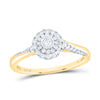 10kt Yellow Gold Womens Round Diamond Cluster Ring 1/4 Cttw