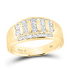 10kt Yellow Gold Mens Round Diamond Wedding Band Ring 1 Cttw