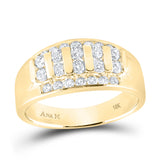 10kt Yellow Gold Mens Round Diamond Wedding Band Ring 1 Cttw