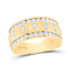 14k Yellow Gold Mens Round Diamond Grecco Cross Wedding Anniversary Band Ring 1 Cttw