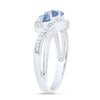Sterling Silver Womens Round Synthetic Blue Topaz 3-stone Ring 1/2 Cttw