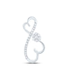 10kt White Gold Womens Round Diamond Infinity Heart Pendant 1/4 Cttw