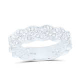 10kt White Gold Womens Round Diamond Braid Band Ring 1/3 Cttw