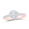 14kt Rose Gold Round Diamond Solitaire Bridal Wedding Engagement Ring 3/8 Cttw