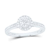 14kt White Gold Round Diamond Solitaire Bridal Wedding Engagement Ring 3/8 Cttw