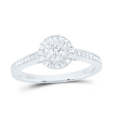 14kt White Gold Round Diamond Solitaire Bridal Wedding Engagement Ring 3/8 Cttw