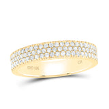 10kt Yellow Gold Womens Round Diamond Pave Band Ring 1/2 Cttw