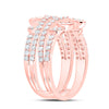 14kt Rose Gold Womens Round Diamond Wrap Enhancer Wedding Band 1 Cttw