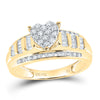 14kt Yellow Gold Round Diamond Heart Bridal Wedding Engagement Ring 1/2 Cttw