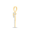 10kt Yellow Gold Womens Round Diamond T Initial Letter Pendant 1/12 Cttw