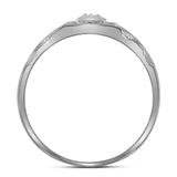 10kt White Gold Mens Round Diamond Square Cluster Ring 1/8 Cttw