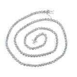 14kt White Gold Mens Round Diamond 18-inch Tennis Tennis Chain Necklace 6-7/8 Cttw