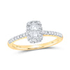 14kt Yellow Gold Womens Princess Diamond 2-stone Ring 1/2 Cttw