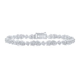 Sterling Silver Womens Round Diamond Fashion Bracelet 1/3 Cttw