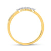 14kt Yellow Gold Marquise Diamond Bridal Wedding Ring Band Set 1/2 Cttw