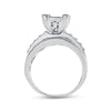 Sterling Silver Princess Diamond Square Cluster Bridal Wedding Engagement Ring 1 Cttw