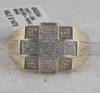 10kt Yellow Gold Mens Round Diamond Cross Ring 1/3 Cttw