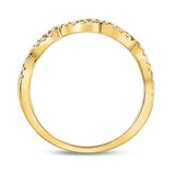 10kt Yellow Gold Womens Round Diamond Twist Stackable Band Ring 1/4 Cttw