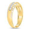10kt Two-tone Gold Mens Round Diamond Wedding Band Ring 1/4 Cttw