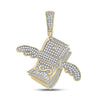 10kt Yellow Gold Mens Round Diamond Flying Dollar Money Charm Pendant 1/2 Cttw