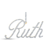 10kt Yellow Gold Womens Round Diamond RUTH Name Pendant 3/4 Cttw