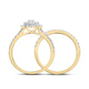 10kt Yellow Gold Round Diamond Bridal Wedding Ring Band Set 1 Cttw