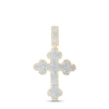 10kt Yellow Gold Mens Round Diamond Cross Charm Pendant 2 Cttw