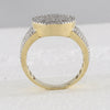 10kt Yellow Gold Mens Baguette Diamond Statement Cluster Ring 1 Cttw