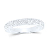 14kt White Gold Womens Round Diamond Wedding Single Row Band 1 Cttw