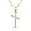 10kt Yellow Gold Mens Round Diamond Nail Cross Charm Pendant 3/8 Cttw