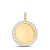 10kt Yellow Gold Mens Round Diamond Memory Circle Charm Pendant 1/4 Cttw