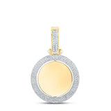 10kt Yellow Gold Mens Round Diamond Memory Circle Charm Pendant 1-1/2 Cttw