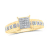 10kt Yellow Gold Womens Round Diamond Square Ring 1/12 Cttw