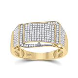 10kt Yellow Gold Mens Round Diamond Fashion Ring 1/2 Cttw