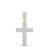 10kt Yellow Gold Mens Round Diamond Cross Charm Pendant 1 Cttw