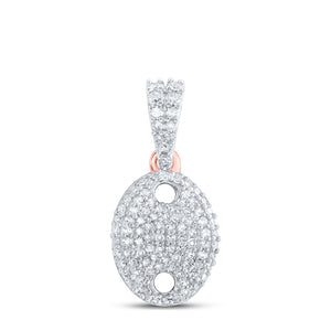 10kt Rose Gold Womens Round Diamond Oval Pendant 1/3 Cttw