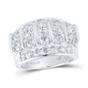 14kt White Gold Mens Round Diamond Band Ring 4 Cttw