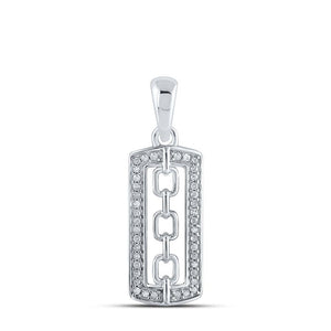 10kt White Gold Womens Round Diamond Fashion Pendant 1/10 Cttw