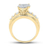 10kt Yellow Gold Round Diamond Oval Bridal Wedding Engagement Ring 1-1/2 Cttw