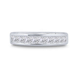 14kt White Gold Womens Princess Channel-set Diamond Single Row Wedding Band 1 Cttw