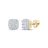 14kt Yellow Gold Womens Princess Diamond Square Earrings 3/4 Cttw