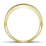 10kt Yellow Gold Round Diamond Square Bridal Wedding Ring Band Set 1/4 Cttw