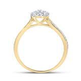 10kt Yellow Gold Womens Round Diamond Cluster Ring 1/5 Cttw