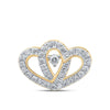 10kt Yellow Gold Womens Round Diamond Slide Heart Pendant 3/8 Cttw